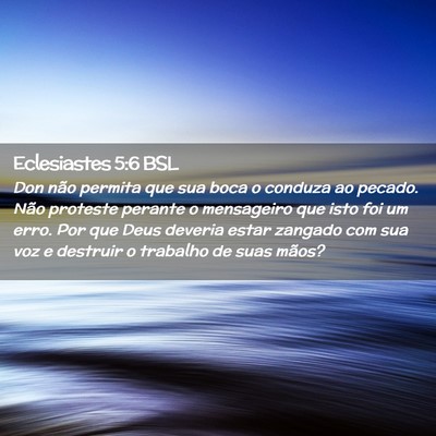 Picture 02 - Eclesiastes 5:6 BSL - Don não permita que sua boca o conduza ao - Bible Verse Picture