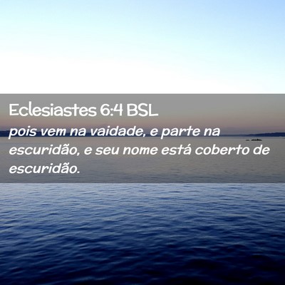 Picture 02 - Eclesiastes 6:4 BSL - pois vem na vaidade, e parte na escuridão, e seu - Bible Verse Picture