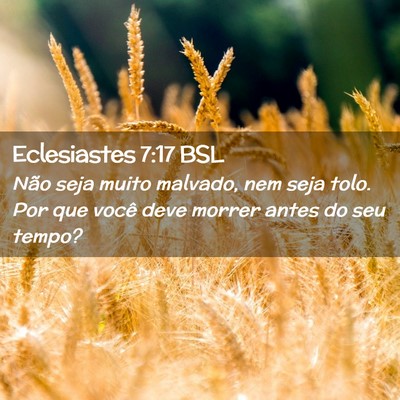 Picture 02 - Eclesiastes 7:17 BSL - Não seja muito malvado, nem seja tolo. Por que - Bible Verse Picture