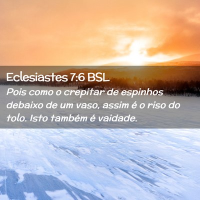 Picture 02 - Eclesiastes 7:6 BSL - Pois como o crepitar de espinhos debaixo de um - Bible Verse Picture