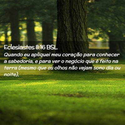 Picture 02 - Eclesiastes 8:16 BSL - Quando eu apliquei meu coração para conhecer a - Bible Verse Picture