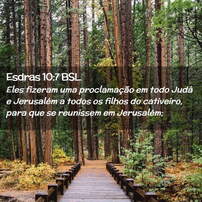 Picture 02 - Esdras 10:7 BSL - Eles fizeram uma proclamação em todo Judá e - Bible Verse Picture