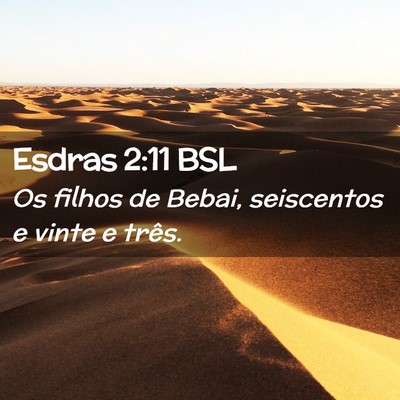 Picture 02 - Esdras 2:11 BSL - Os filhos de Bebai, seiscentos e vinte e - Bible Verse Picture