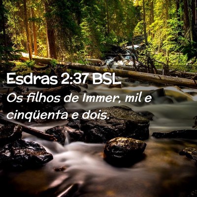 Picture 02 - Esdras 2:37 BSL - Os filhos de Immer, mil e cinqüenta e - Bible Verse Picture
