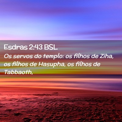 Picture 02 - Esdras 2:43 BSL - Os servos do templo: os filhos de Ziha, os filhos - Bible Verse Picture