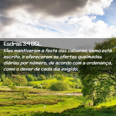 Picture 02 - Esdras 3:4 BSL - Eles mantiveram a festa das cabanas, como está - Bible Verse Picture