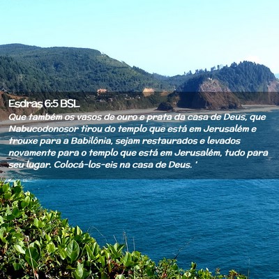 Picture 02 - Esdras 6:5 BSL - Que também os vasos de ouro e prata da casa de - Bible Verse Picture