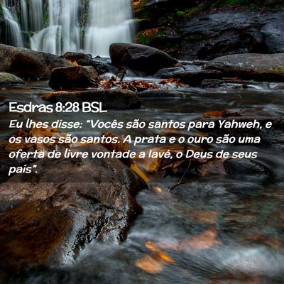Picture 02 - Esdras 8:28 BSL - Eu lhes disse: “Vocês são santos para Yahweh, - Bible Verse Picture