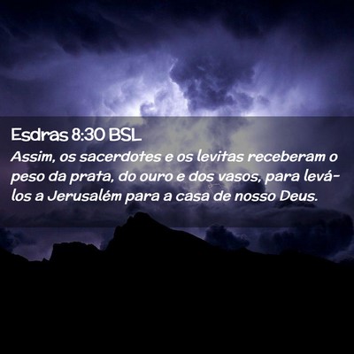 Picture 02 - Esdras 8:30 BSL - Assim, os sacerdotes e os levitas receberam o - Bible Verse Picture