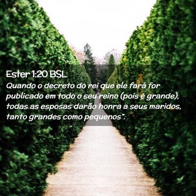 Picture 02 - Ester 1:20 BSL - Quando o decreto do rei que ele fará for - Bible Verse Picture
