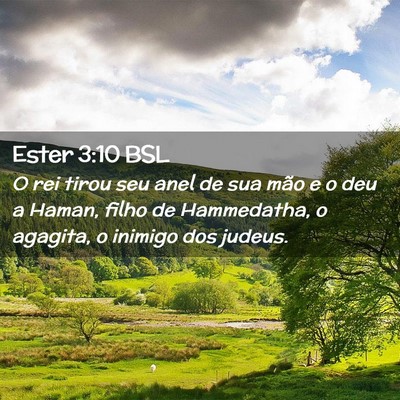 Picture 02 - Ester 3:10 BSL - O rei tirou seu anel de sua mão e o deu a Haman, - Bible Verse Picture