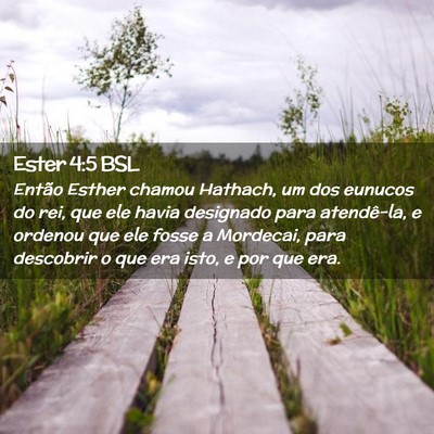 Picture 02 - Ester 4:5 BSL - Então Esther chamou Hathach, um dos eunucos do - Bible Verse Picture