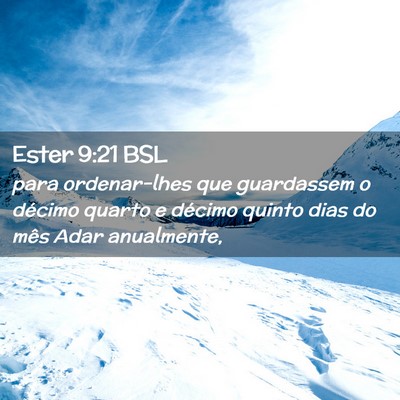 Picture 02 - Ester 9:21 BSL - para ordenar-lhes que guardassem o décimo quarto - Bible Verse Picture