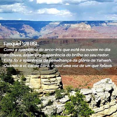 Picture 02 - Ezequiel 1:28 BSL - Como a aparência do arco-íris que está na - Bible Verse Picture