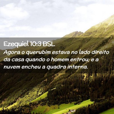 Picture 02 - Ezequiel 10:3 BSL - Agora o querubim estava no lado direito da casa - Bible Verse Picture
