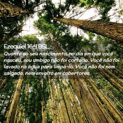 Picture 02 - Ezequiel 16:4 BSL - Quanto ao seu nascimento, no dia em que você - Bible Verse Picture