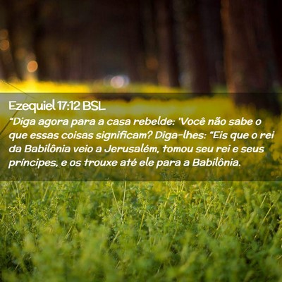 Picture 02 - Ezequiel 17:12 BSL - “Diga agora para a casa rebelde: 'Você não - Bible Verse Picture