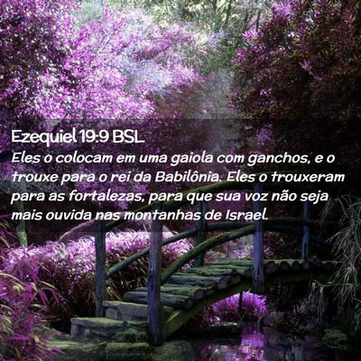 Picture 02 - Ezequiel 19:9 BSL - Eles o colocam em uma gaiola com ganchos, e o - Bible Verse Picture