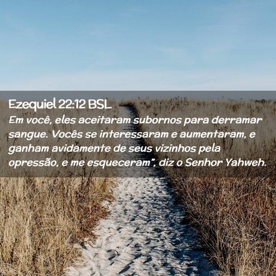 Picture 02 - Ezequiel 22:12 BSL - Em você, eles aceitaram subornos para derramar - Bible Verse Picture