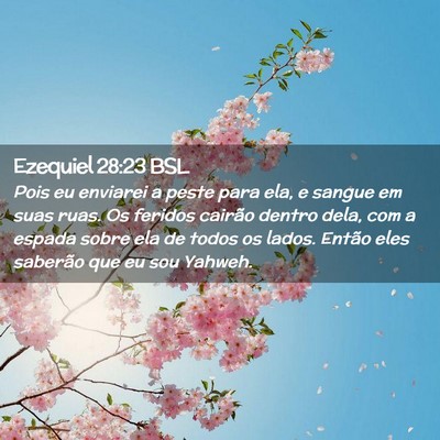Picture 02 - Ezequiel 28:23 BSL - Pois eu enviarei a peste para ela, e sangue em - Bible Verse Picture