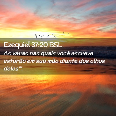 Picture 02 - Ezequiel 37:20 BSL - As varas nas quais você escreve estarão em sua - Bible Verse Picture