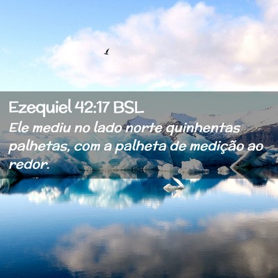Picture 02 - Ezequiel 42:17 BSL - Ele mediu no lado norte quinhentas palhetas, com - Bible Verse Picture