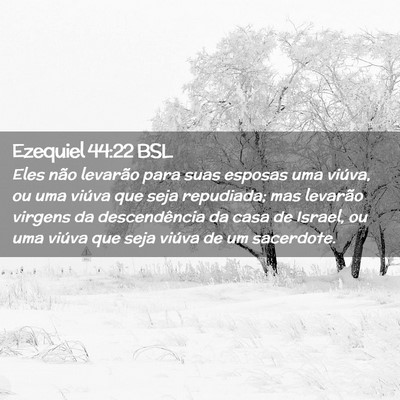 Picture 02 - Ezequiel 44:22 BSL - Eles não levarão para suas esposas uma viúva, - Bible Verse Picture