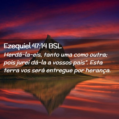Picture 02 - Ezequiel 47:14 BSL - Herdá-la-eis, tanto uma como outra; pois jurei - Bible Verse Picture
