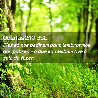 Picture 02 - Gálatas 2:10 BSL - Eles só nos pediram para lembrarmos dos pobres - - Bible Verse Picture
