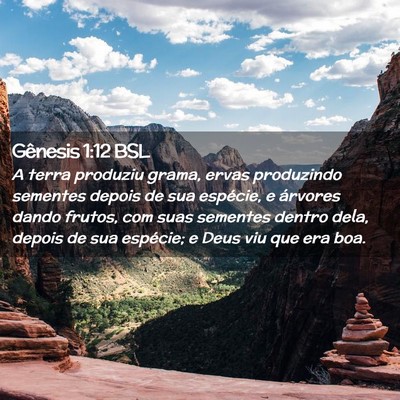 Picture 02 - Gênesis 1:12 BSL - A terra produziu grama, ervas produzindo sementes - Bible Verse Picture