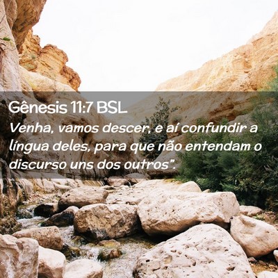 Picture 02 - Gênesis 11:7 BSL - Venha, vamos descer, e aí confundir a língua - Bible Verse Picture
