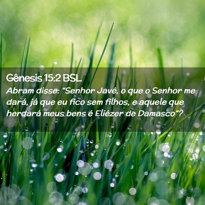 Picture 02 - Gênesis 15:2 BSL - Abram disse: “Senhor Javé, o que o Senhor me - Bible Verse Picture