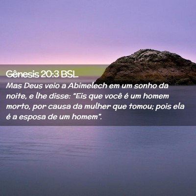 Picture 02 - Gênesis 20:3 BSL - Mas Deus veio a Abimelech em um sonho da noite, e - Bible Verse Picture