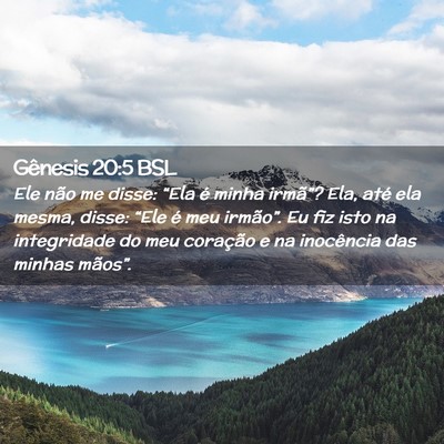 Picture 02 - Gênesis 20:5 BSL - Ele não me disse: “Ela é minha irmã”? Ela, - Bible Verse Picture