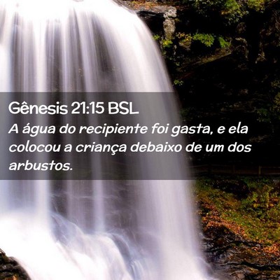 Picture 02 - Gênesis 21:15 BSL - A água do recipiente foi gasta, e ela colocou a - Bible Verse Picture