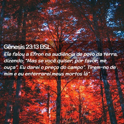 Picture 02 - Gênesis 23:13 BSL - Ele falou a Efron na audiência do povo da terra, - Bible Verse Picture