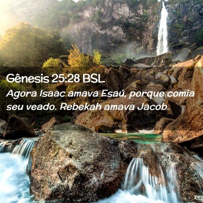 Picture 02 - Gênesis 25:28 BSL - Agora Isaac amava Esaú, porque comia seu veado. - Bible Verse Picture