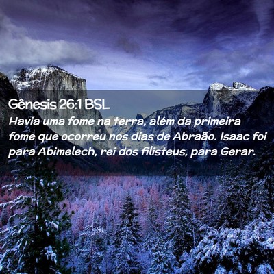 Picture 02 - Gênesis 26:1 BSL - Havia uma fome na terra, além da primeira fome - Bible Verse Picture