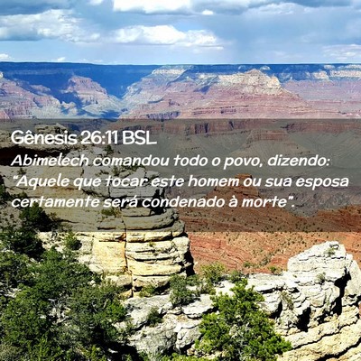 Picture 02 - Gênesis 26:11 BSL - Abimelech comandou todo o povo, dizendo: - Bible Verse Picture