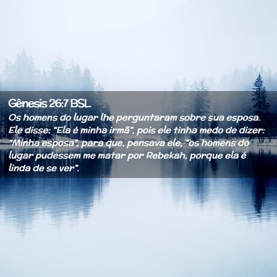 Picture 02 - Gênesis 26:7 BSL - Os homens do lugar lhe perguntaram sobre sua - Bible Verse Picture