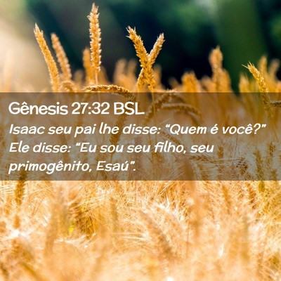 Picture 02 - Gênesis 27:32 BSL - Isaac seu pai lhe disse: “Quem é você?” Ele - Bible Verse Picture