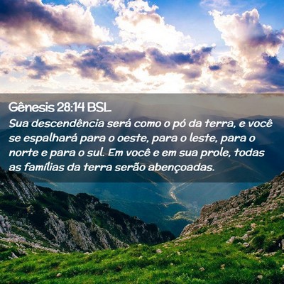 Picture 02 - Gênesis 28:14 BSL - Sua descendência será como o pó da terra, e - Bible Verse Picture