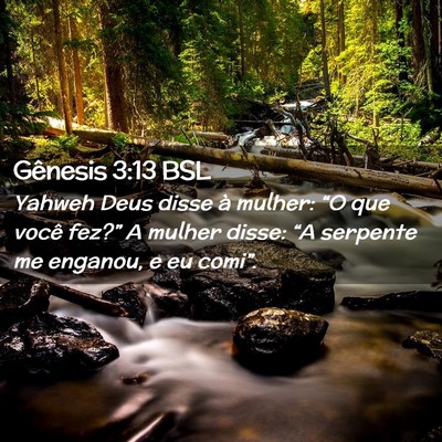 Picture 02 - Gênesis 3:13 BSL - Yahweh Deus disse à mulher: “O que você - Bible Verse Picture
