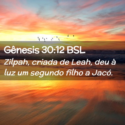 Picture 02 - Gênesis 30:12 BSL - Zilpah, criada de Leah, deu à luz um segundo - Bible Verse Picture
