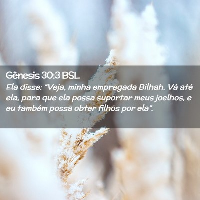 Picture 02 - Gênesis 30:3 BSL - Ela disse: “Veja, minha empregada Bilhah. Vá - Bible Verse Picture