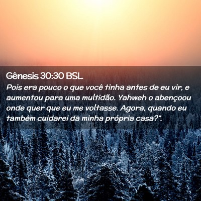 Picture 02 - Gênesis 30:30 BSL - Pois era pouco o que você tinha antes de eu vir, - Bible Verse Picture