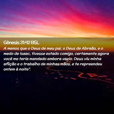 Picture 02 - Gênesis 31:42 BSL - A menos que o Deus de meu pai, o Deus de Abraão, - Bible Verse Picture