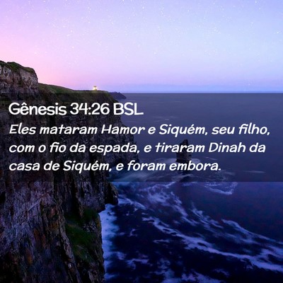 Picture 02 - Gênesis 34:26 BSL - Eles mataram Hamor e Siquém, seu filho, com o - Bible Verse Picture