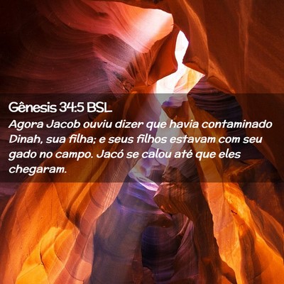 Picture 02 - Gênesis 34:5 BSL - Agora Jacob ouviu dizer que havia contaminado - Bible Verse Picture