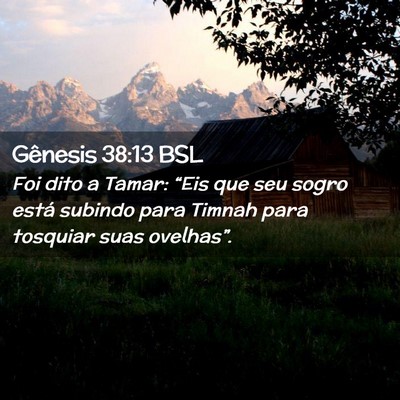 Picture 02 - Gênesis 38:13 BSL - Foi dito a Tamar: “Eis que seu sogro está - Bible Verse Picture